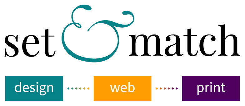 Set and Match logo. A graphic design, web design and print company in Birmingham.