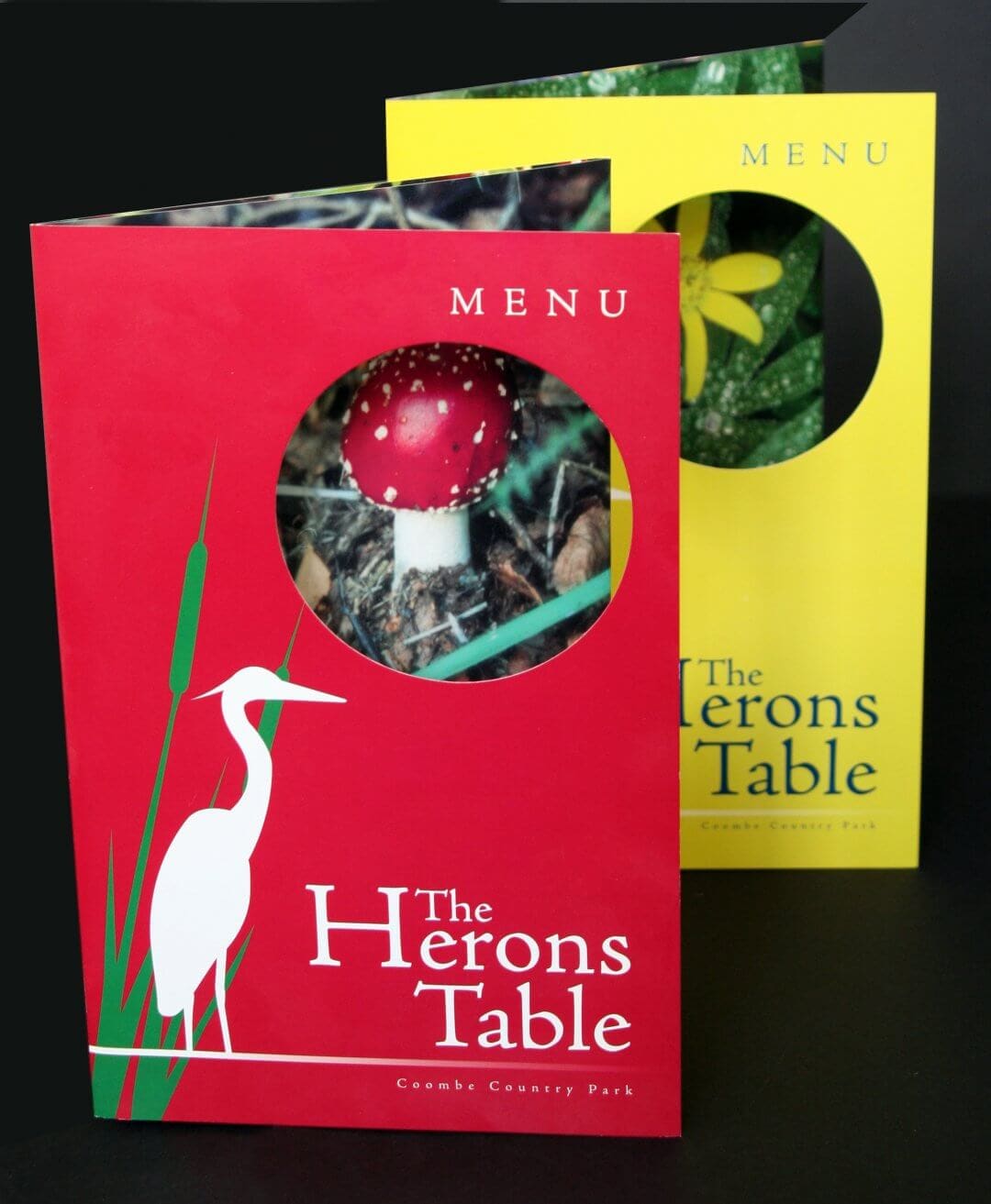 Herons Table die cut menu