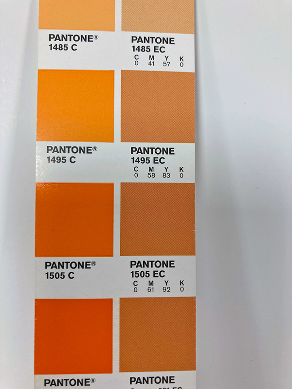 Orange as spot colour compared to CMYK version